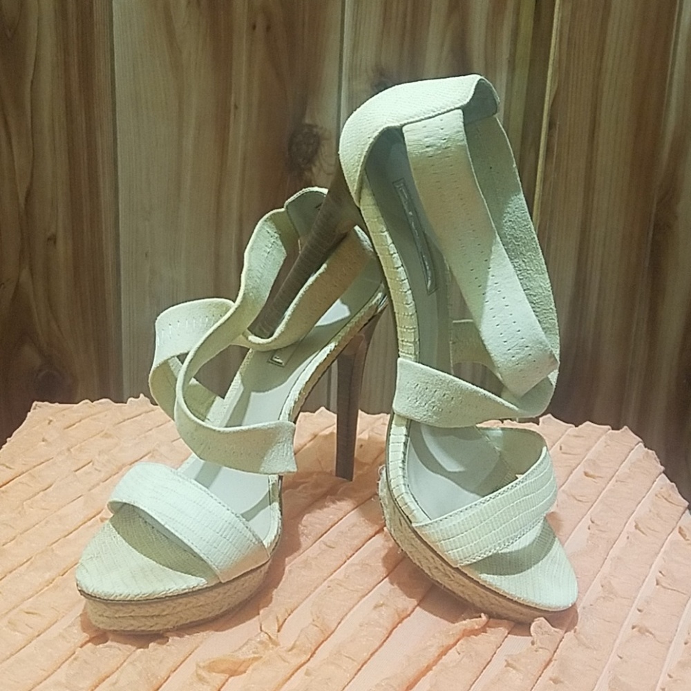 H by Halston Beige Platform Sandals